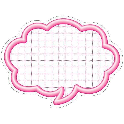 抜型カード 立体枠 吹出し 中 ピンク/50枚×5冊入