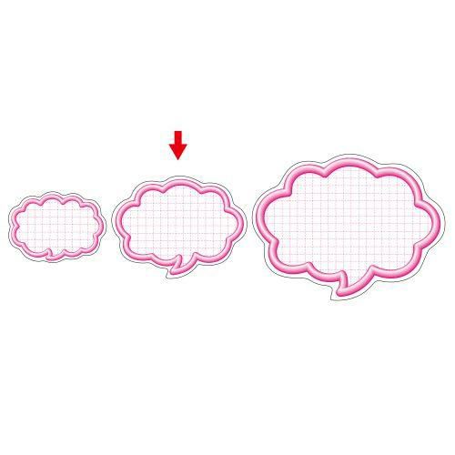 抜型カード 立体枠 吹出し 中 ピンク/50枚×5冊入