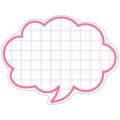 抜型カード 吹出し 中 ピンク/50枚×5冊入