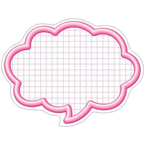 抜型カード 立体枠 吹出し 大 ピンク/50枚×5冊入