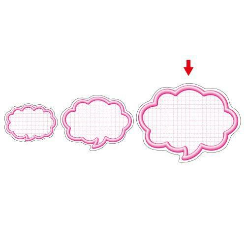 抜型カード 立体枠 吹出し 大 ピンク/50枚×5冊入