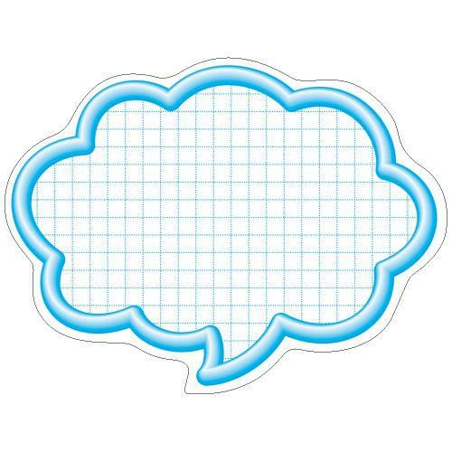 抜型カード 立体枠 吹出し 大 ブルー/50枚×5冊入