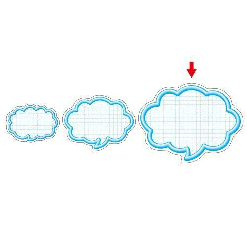 抜型カード 立体枠 吹出し 大 ブルー/50枚×5冊入