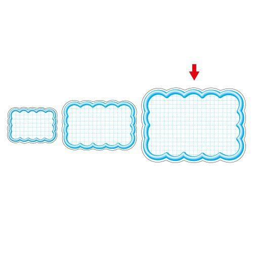 抜型カード 立体枠 雲 大 ブルー/50枚×5冊入