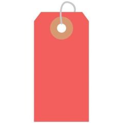 カラー荷札 豆 赤 一穴 2000P/2000枚×1箱