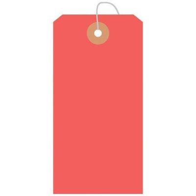 カラー荷札 大 赤 一穴 1000P/1000枚×1箱