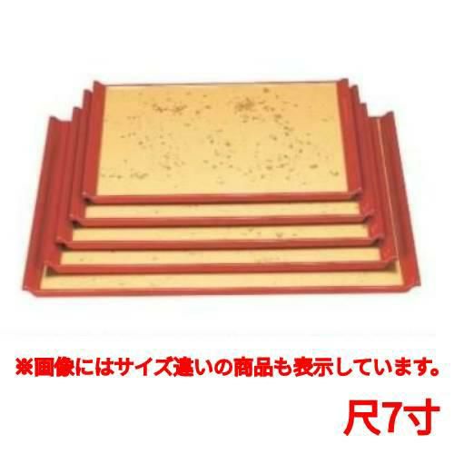 お盆 宴盆色紙金箔渕朱尺7寸