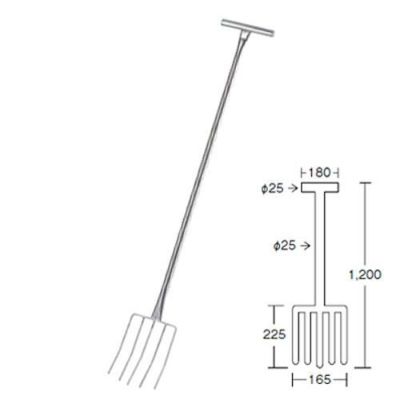 EBM 18-8 共柄 給食用 熊手フォーク(5本爪)