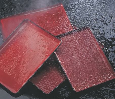 お盆 耐熱一休布目盆朱カスリ尺4寸 NS加工