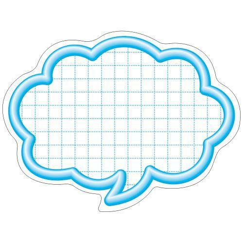 抜型カード 立体枠 吹出し 中 ブルー/50枚×5冊入