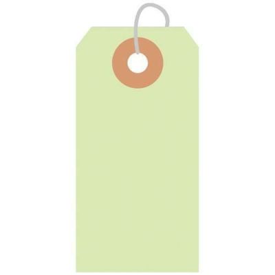 カラー荷札 豆 黄緑 一穴 2000P/2000枚×1箱