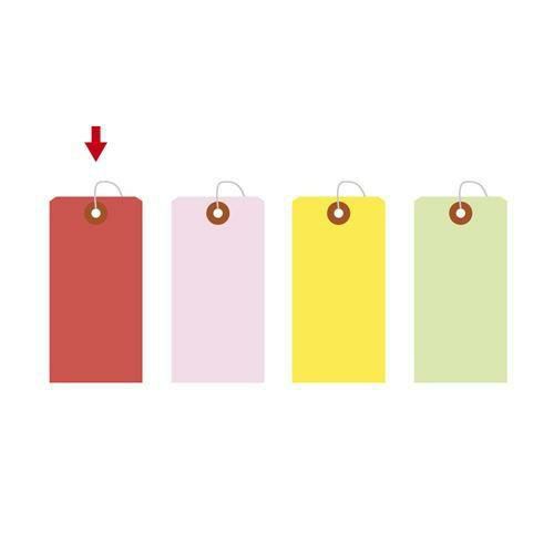 カラー荷札 中 赤 一穴 2000P/2000枚×1箱