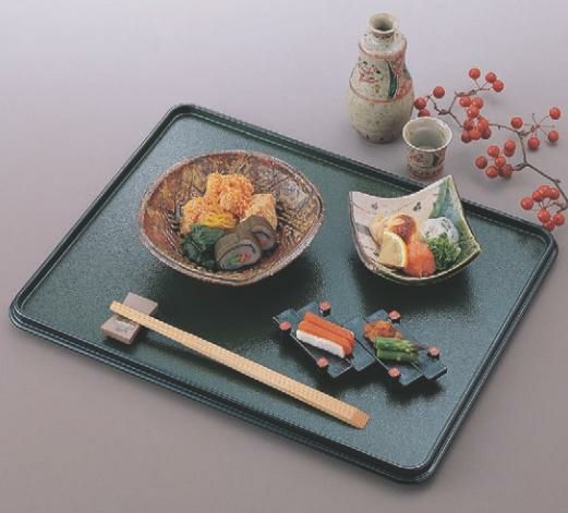 長手盆 長手両面盆グリーン石目/金梨地尺4寸 A面NS加工