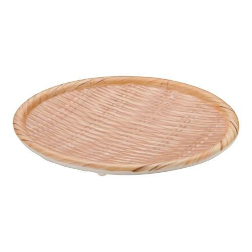 JB メラミン竹模様丸皿 ブラウンS JB-B711BR