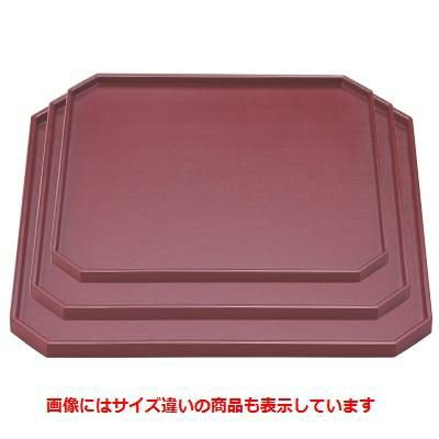 お盆 隅切会席布目盆銀朱塗尺1寸