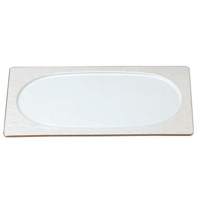 お盆  尺2寸昇陽長角盆白アクア渕金  幅362 奥行212 高さ16