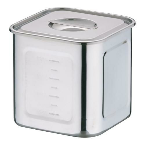 18-8深型角キッチンポット 目盛付 18cm