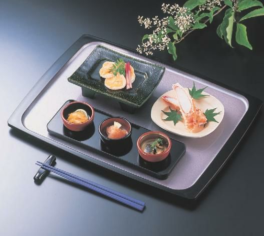 お盆 渕太胴張盆ピンク雲流渕黒尺0寸 NS加工