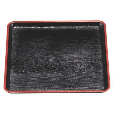 お盆 8寸角しるこ盆黒天朱