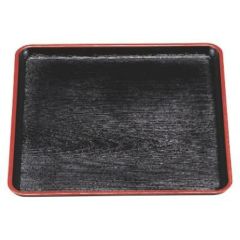 お盆 8寸角しるこ盆黒天朱