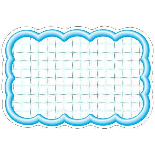 抜型カード 立体枠 雲 中 ブルー/50枚×5冊入