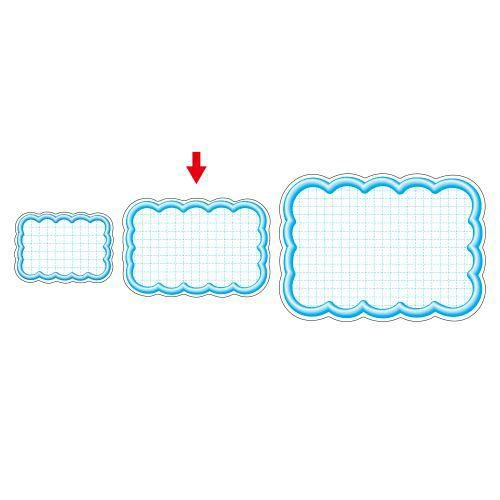 抜型カード 立体枠 雲 中 ブルー/50枚×5冊入