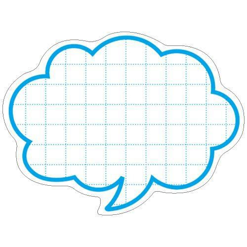 抜型カード 吹出し 中 ブルー/50枚×5冊入