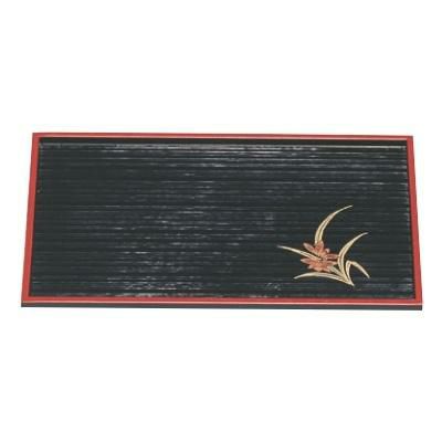 お盆 尺0寸長手しるこ盆黒千筋天朱ラン