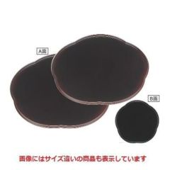 半月盆 梅型会席盆溜B面黒塗尺4寸 A面SS塗 NS加工