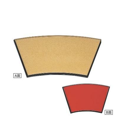 半月盆  扇両面盆金寿/朱天黒  幅503 奥行336 高さ20