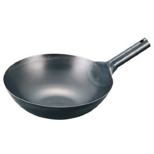 EBM 鉄 ブルーテンパープレス 中華片手鍋 30cm 【グループA】