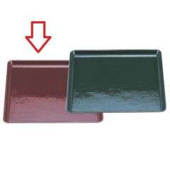 お盆 耐熱尺1寸角布目盆マロン NS加工