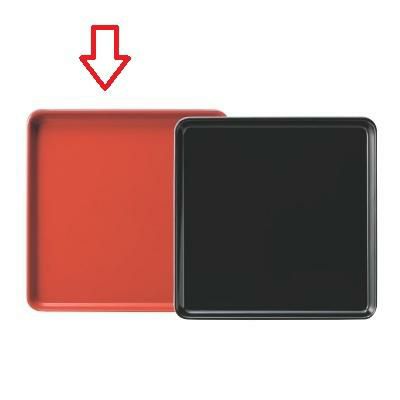 トレー (F-9)33cm角盆赤