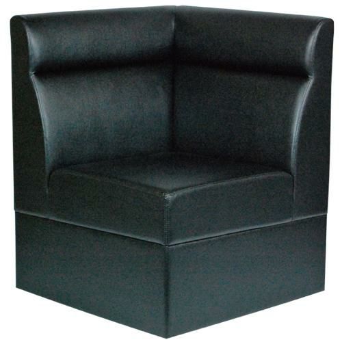 ボックスソファ コーナー ブラックレザー 幅600×奥行600×高さ750mm 座面高さ：380mm