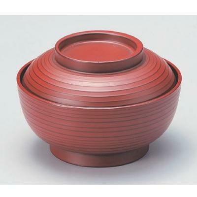 丼碗 5寸乱引三日月丼漆調銀朱塗