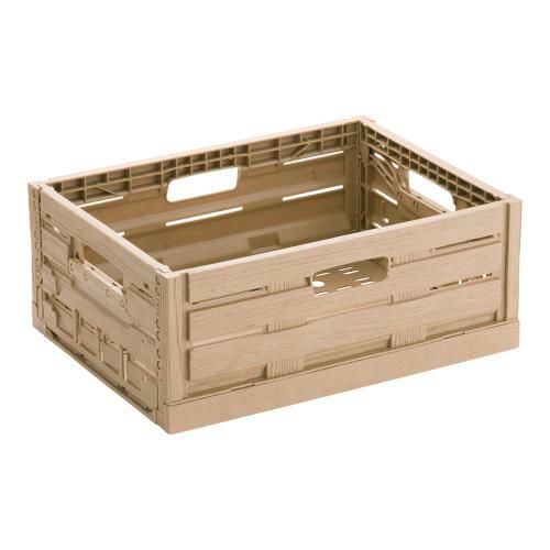 木目調折りたたみコンテナー 4316