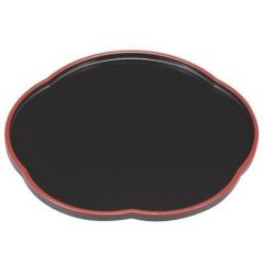 お盆 梅型盆黒天朱8寸