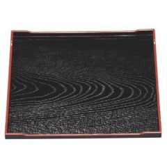 お盆 京風角盆黒木目天朱8寸