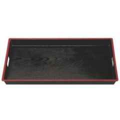 お盆 2尺3寸ABS木目脇取盆黒天朱 NS加工
