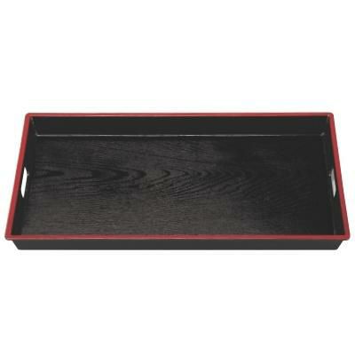 お盆 2尺3寸ABS木目脇取盆黒天朱 NS加工