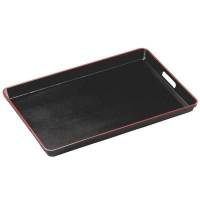 お盆 2尺木目脇取盆黒天朱 NS加工