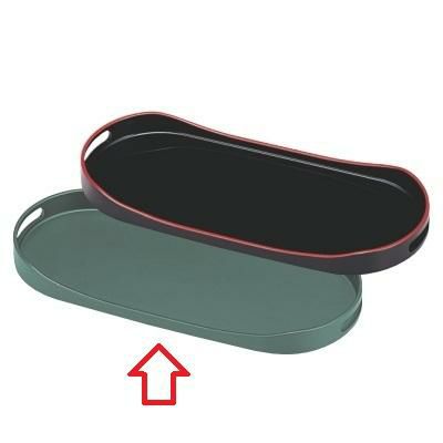 トレー コーヒートレー モスグリーン キング塗 NS加工/ 幅435 奥行190 高さ37