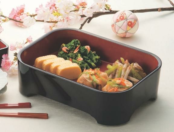 番重 尺2寸象足番重黒内朱