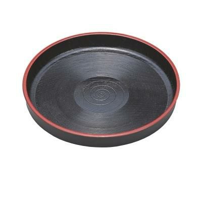 丸盆 尺0寸茶盆黒天朱