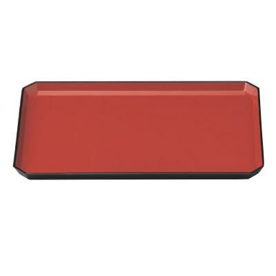 番重 尺3寸隅切浅型番重黒内朱塗