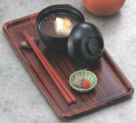 お盆 フラットトレー紫檀木目(小)