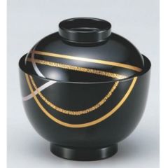 小吸椀 3寸寿小吸椀黒に金銀綾紐 SH塗