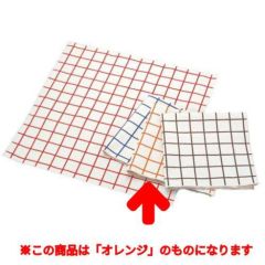 EBM キャンパス厚手 チェックナフキン オレンジ 450×450