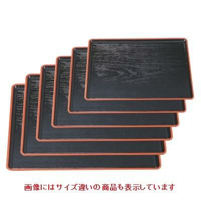 長手盆 桐木目長手盆黒渕朱尺4寸 NS加工
