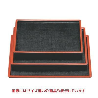 長手盆 切立布目盆黒天朱尺1寸 NS加工